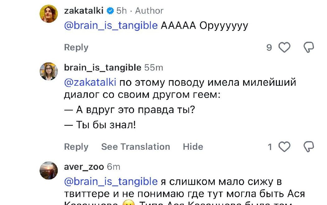 Пора признаться. Этим геем была Ася Казанцева